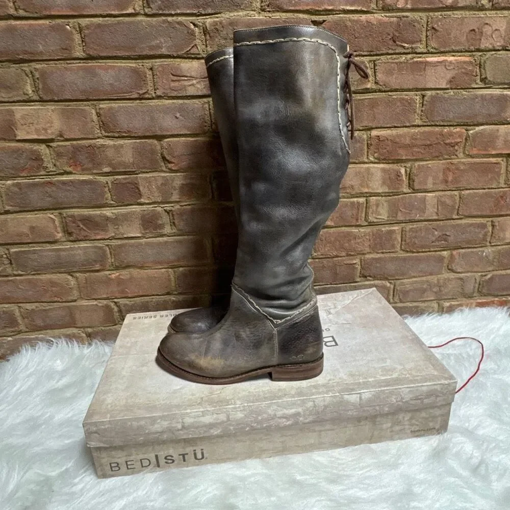 BEDSTU Manchester Womens Taupe Rustic Mason Riding Boot 10